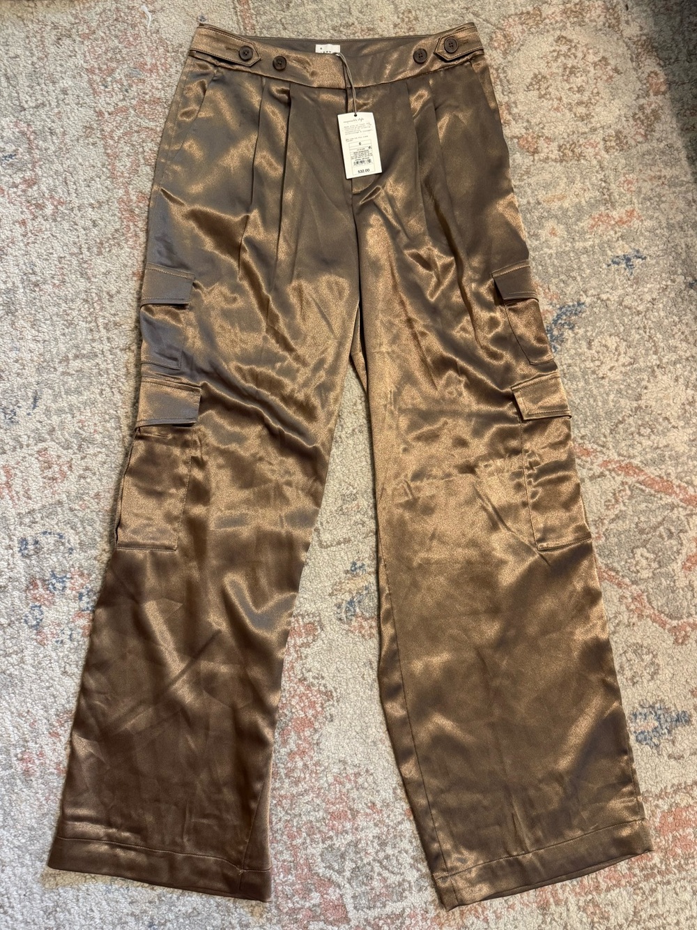A New Day Women's High-Rise Satin Cargo Pants